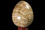 Polished, Banded Aragonite Egg - Morocco #161248-1